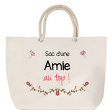 Sac Fête des Mères Mamie Famille Idée Cadeau anniversaire Noël Travail Boulot Métier Départ Retraite Collègue Femme cabas shopping plage