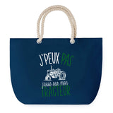 Sac de plage Bleu anse corde J'peux Pas Tracteur