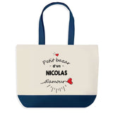 Sac de shopping bleu Bazar d'un Nicolas d'amour