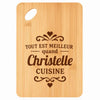 Planche bambou gravée personnalisée femme idée cadeau Fête des Mères apéro 30×20 prénom cuisine plateau fromage anniversaire noel maman mamie
