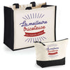 Cabas femme sac plage ou shopping tote bag pochette trousse Idée cadeau original pour anniversaire Noël travail départ retraite collègue famille fete des mères maman mamie