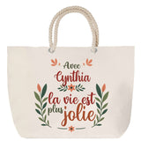 Sac Fête des Mères Mamie Famille Idée Cadeau anniversaire Noël Travail Boulot Métier Départ Retraite Collègue Femme cabas shopping plage