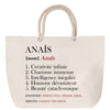 Sac Fête des Mères Mamie Famille Idée Cadeau anniversaire Noël Travail Boulot Métier Départ Retraite Collègue Femme cabas shopping plage