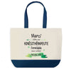 Sac de shopping bleu Merci Kinésithérapeute Inoubliable Femme