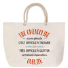 Sac Fête des Mères Mamie Famille Idée Cadeau anniversaire Noël Travail Boulot Métier Départ Retraite Collègue Femme cabas shopping plage