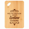 Planche bambou gravée personnalisée femme idée cadeau Fête des Mères apéro 30×20 prénom cuisine plateau fromage anniversaire noel maman mamie