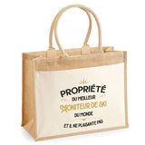 Sac Fête des Pères Papi Famille Idée Cadeau anniversaire Noël Travail Boulot Métier Départ Retraite Collègue Homme cabas shopping plage