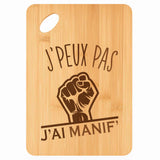 Planche bambou gravée personnalisée femme homme idée cadeau Fête des Mères Fête des Pères apéro papa maman prénom cuisine plateau fromage