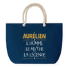 Sac de plage Bleu anse corde Aurélien Mythe Légende -jaune