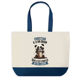 Sac de shopping bleu Christian Panda Grain
