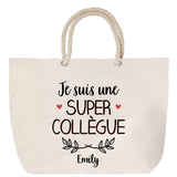 Sac Fête des Mères Mamie Famille Idée Cadeau anniversaire Noël Travail Boulot Métier Départ Retraite Collègue Femme cabas shopping plage