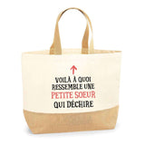 Sac Jute Fête des Mères Fêtes des Pères Mamie Papi Famille Idée Cadeau anniversaire Noël Travail Boulot Métier Départ Retraite Collègue Femme Homme
