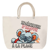 Sac Fête des Mères Mamie Famille Idée Cadeau anniversaire Noël Travail Boulot Métier Départ Retraite Collègue Femme cabas shopping plage