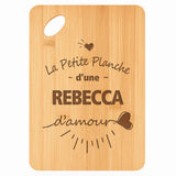 Planche bambou gravée personnalisée femme idée cadeau Fête des Mères apéro 30×20 prénom cuisine plateau fromage anniversaire noel maman mamie