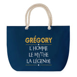 Sac de plage Bleu anse corde Grégory Mythe Légende -jaune