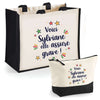 Sac Fête des Mères Mamie Famille Idée Cadeau anniversaire Noël Travail Boulot Métier Départ Retraite Collègue Femme cabas shopping plage