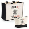 Cabas homme ou femme sac plage ou shopping tote bag pochette trousse Idée cadeau original pour anniversaire Noël travail départ retraite collègue famille fete des mères fetes des pères papa maman mamie papi