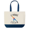 Sac de shopping bleu Patinage c'est la Vie