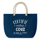 Sac de Plage Bleu avec Anse Corde Certifié meilleur Couz