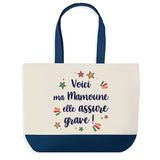 Sac Fête des Mères Mamie Famille Idée Cadeau anniversaire Noël Travail Boulot Métier Départ Retraite Collègue Femme cabas shopping plage