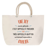 Sac Fête des Mères Mamie Famille Idée Cadeau anniversaire Noël Travail Boulot Métier Départ Retraite Collègue Femme cabas shopping plage