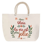 Sac Fête des Mères Mamie Famille Idée Cadeau anniversaire Noël Travail Boulot Métier Départ Retraite Collègue Femme cabas shopping plage