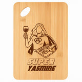 Planche bambou gravée personnalisée femme idée cadeau Fête des Mères apéro 30×20 prénom cuisine plateau fromage anniversaire noel maman mamie