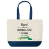 Sac de shopping bleu Merci Handballeuse Inoubliable Femme