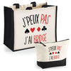 Cabas homme ou femme sac plage ou shopping tote bag pochette trousse Idée cadeau original pour anniversaire Noël travail départ retraite collègue famille fete des mères fetes des pères papa maman mamie papi