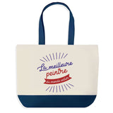 Sac de shopping bleu Peintre Meilleure du Monde