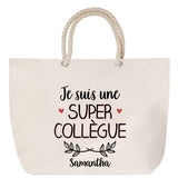 Sac Fête des Mères Mamie Famille Idée Cadeau anniversaire Noël Travail Boulot Métier Départ Retraite Collègue Femme cabas shopping plage