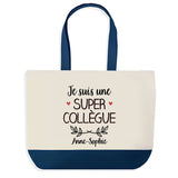 Sac de shopping bleu Anne-Sophie Super Collègue