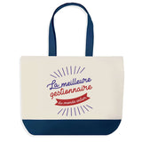 Sac de shopping bleu Gestionnaire Meilleure du Monde