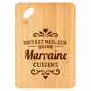 Planche bambou gravée personnalisée femme idée cadeau Fête des Mères apéro 30×20 prénom cuisine plateau fromage anniversaire noel maman mamie