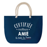 Sac de plage Bleu anse corde Certifiée meilleure Amie