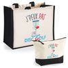 Cabas homme ou femme sac plage ou shopping tote bag pochette trousse Idée cadeau original pour anniversaire Noël travail départ retraite collègue famille fete des mères fetes des pères papa maman mamie papi