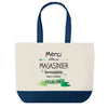Sac de shopping bleu Merci Magasinier Inoubliable Homme