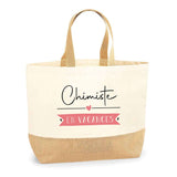 Sac Jute Fête des Mères Fêtes des Pères Mamie Papi Famille Idée Cadeau anniversaire Noël Travail Boulot Métier Départ Retraite Collègue Femme Homme