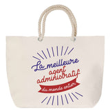 Sac Fête des Mères Mamie Famille Idée Cadeau anniversaire Noël Travail Boulot Métier Départ Retraite Collègue Femme cabas shopping plage