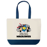 Sac de shopping bleu Super Magasinier