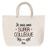 Sac Fête des Mères Mamie Famille Idée Cadeau anniversaire Noël Travail Boulot Métier Départ Retraite Collègue Femme cabas shopping plage