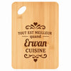 Planche bambou gravée personnalisée homme idée cadeau Fête des Pères apéro 30×20 prénom cuisine plateau fromage anniversaire noel papa papi 