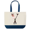 Sac de shopping bleu Yvette Lettre Fleur