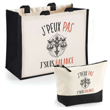 Cabas homme ou femme sac plage ou shopping tote bag pochette trousse Idée cadeau original pour anniversaire Noël travail départ retraite collègue famille fete des mères fetes des pères papa maman mamie papi