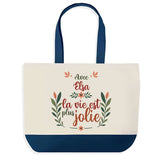Sac Fête des Mères Mamie Famille Idée Cadeau anniversaire Noël Travail Boulot Métier Départ Retraite Collègue Femme cabas shopping plage