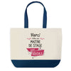 Sac de shopping bleu Merci Maitre de Stage Géniale