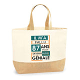 Sac Jute Fête des Mères Fêtes des Pères Mamie Papi Famille Idée Cadeau anniversaire Noël Travail Boulot Métier Départ Retraite Collègue Femme Homme