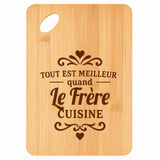 Planche bambou gravée personnalisée homme idée cadeau Fête des Pères apéro 30×20 prénom cuisine plateau fromage anniversaire noel papa papi 