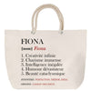 Sac Fête des Mères Mamie Famille Idée Cadeau anniversaire Noël Travail Boulot Métier Départ Retraite Collègue Femme cabas shopping plage