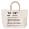 Sac Fête des Mères Mamie Famille Idée Cadeau anniversaire Noël Travail Boulot Métier Départ Retraite Collègue Femme cabas shopping plage
